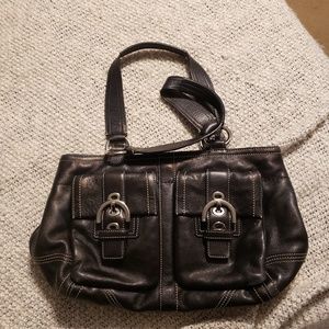 Coach black leather purse